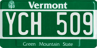 VT license plate YCH509