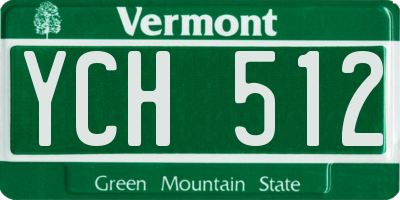 VT license plate YCH512