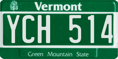 VT license plate YCH514
