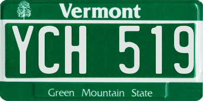 VT license plate YCH519