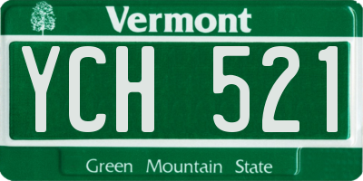 VT license plate YCH521