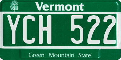 VT license plate YCH522