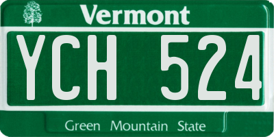 VT license plate YCH524