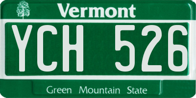 VT license plate YCH526