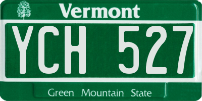 VT license plate YCH527