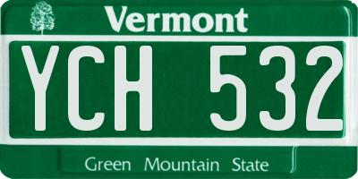 VT license plate YCH532