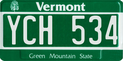 VT license plate YCH534