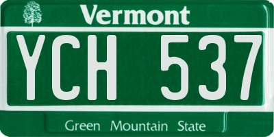 VT license plate YCH537