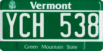 VT license plate YCH538
