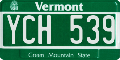 VT license plate YCH539
