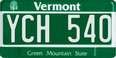 VT license plate YCH540