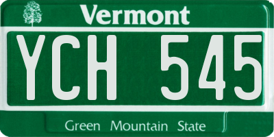 VT license plate YCH545