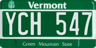 VT license plate YCH547