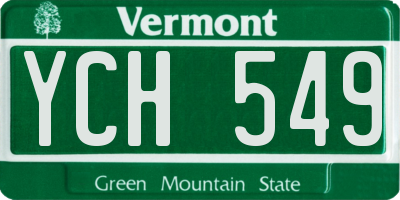 VT license plate YCH549