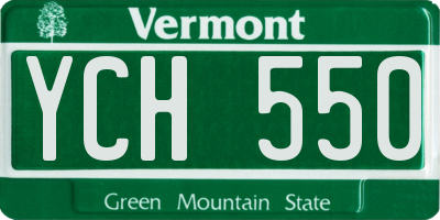 VT license plate YCH550