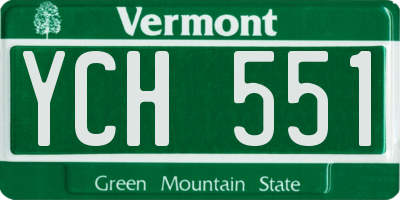 VT license plate YCH551