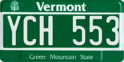 VT license plate YCH553