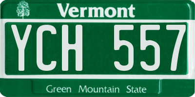 VT license plate YCH557