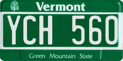 VT license plate YCH560