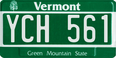 VT license plate YCH561