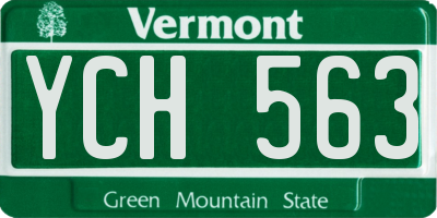 VT license plate YCH563