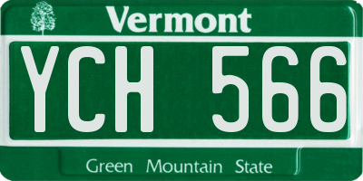 VT license plate YCH566