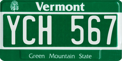 VT license plate YCH567