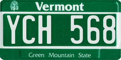 VT license plate YCH568