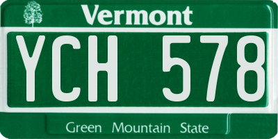 VT license plate YCH578