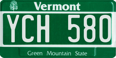 VT license plate YCH580
