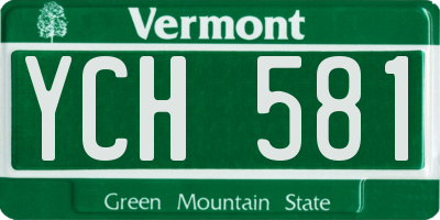 VT license plate YCH581