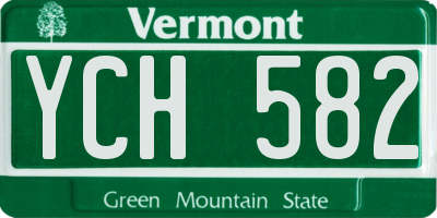 VT license plate YCH582