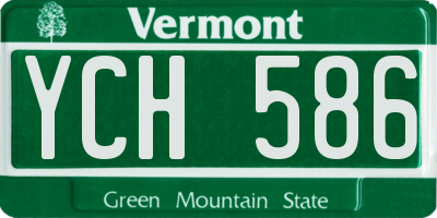VT license plate YCH586