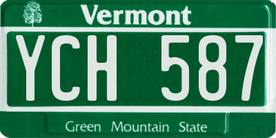 VT license plate YCH587