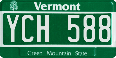 VT license plate YCH588