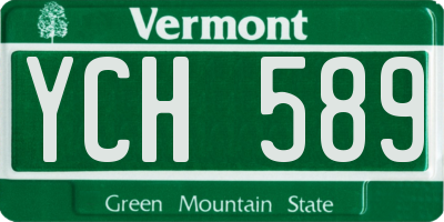 VT license plate YCH589