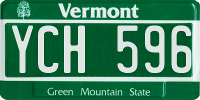 VT license plate YCH596
