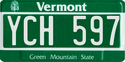 VT license plate YCH597