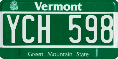 VT license plate YCH598