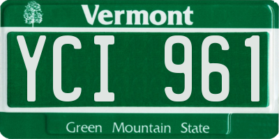 VT license plate YCI961