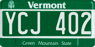 VT license plate YCJ402