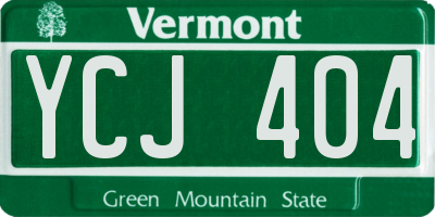 VT license plate YCJ404