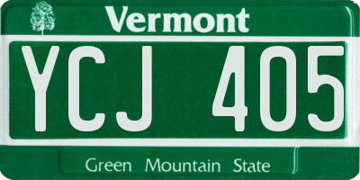 VT license plate YCJ405