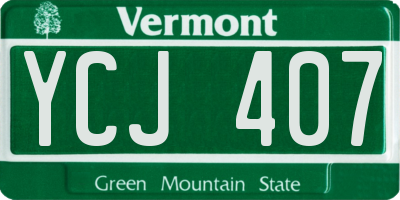 VT license plate YCJ407