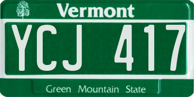 VT license plate YCJ417