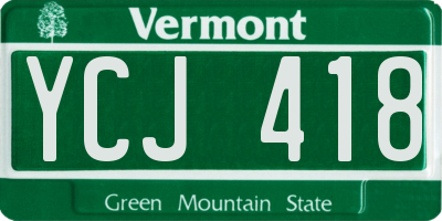 VT license plate YCJ418