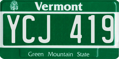 VT license plate YCJ419