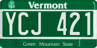 VT license plate YCJ421