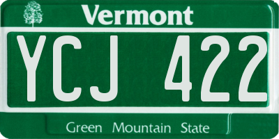 VT license plate YCJ422