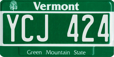 VT license plate YCJ424